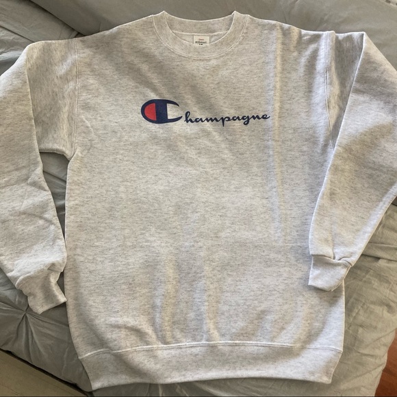 Champagne lover gray marled sweatshirt - Picture 3 of 7